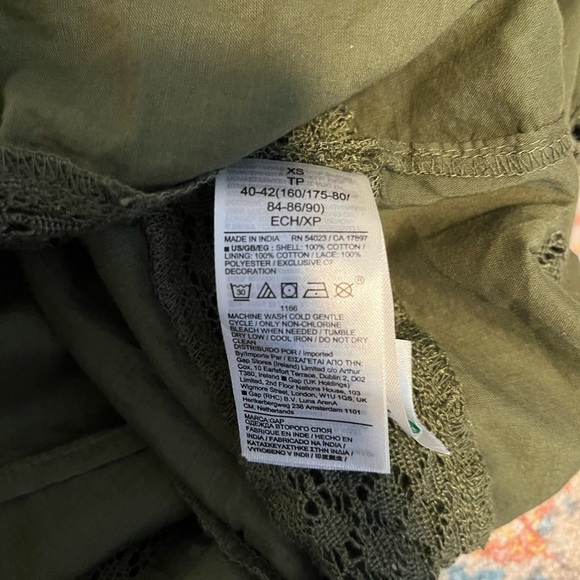 Gap olive green cotton eyelet midi button-down dress - Picture 11 of 11